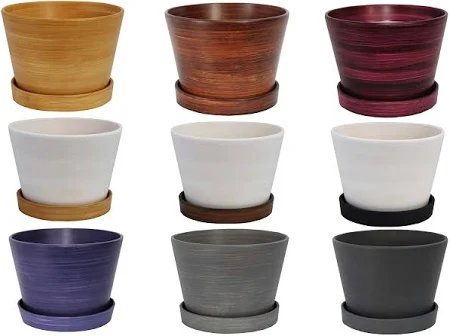 Ceramic Planter with Saucer, Handthrown Pottery for Indoor Display